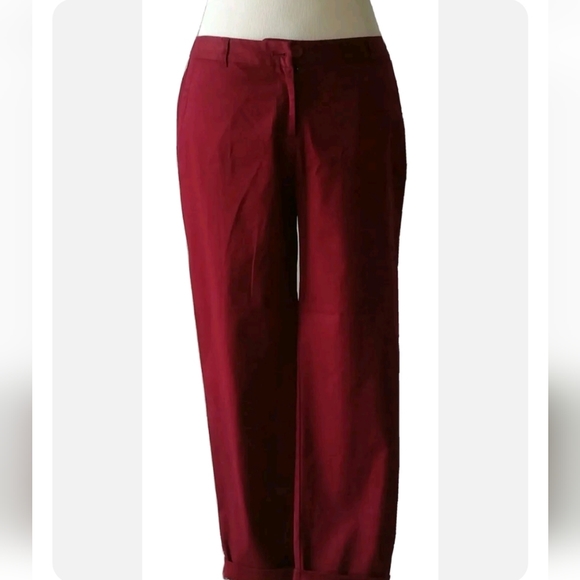 NEW Talbots Women's Pants Weekender Casual Red 98% Cotton Size 2 XS - Picture 1 of 5